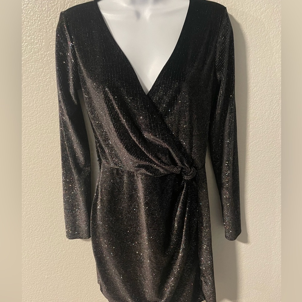 Trixxi Black Sparkle Mini Dress